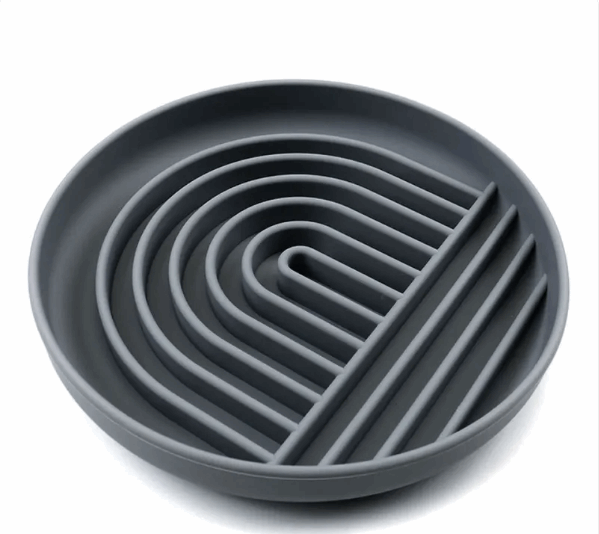 Slow Feeder Dog Bowl - Silicone Anti-Gulping Slow Eating Bowl for Dogs & Puppies, Dishwasher Safe