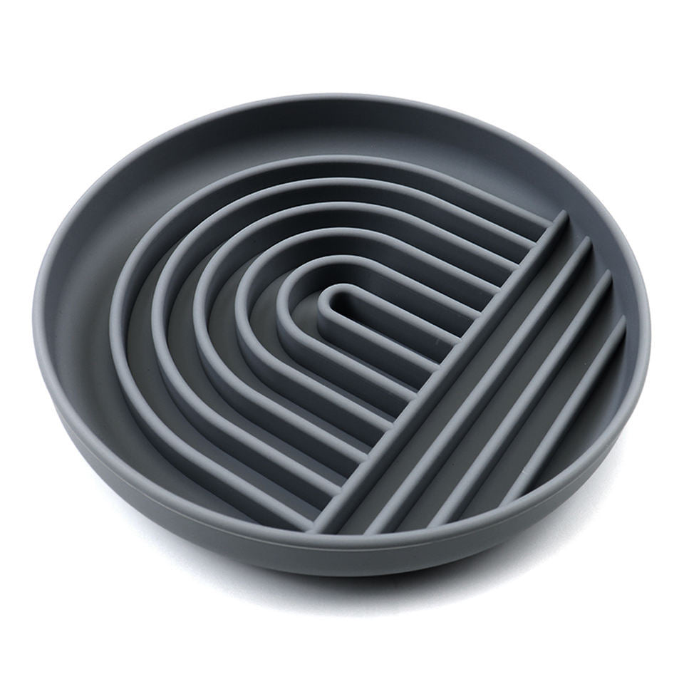 Slow Feeder Dog Bowl - Silicone Anti-Gulping Slow Eating Bowl for Dogs & Puppies, Dishwasher Safe