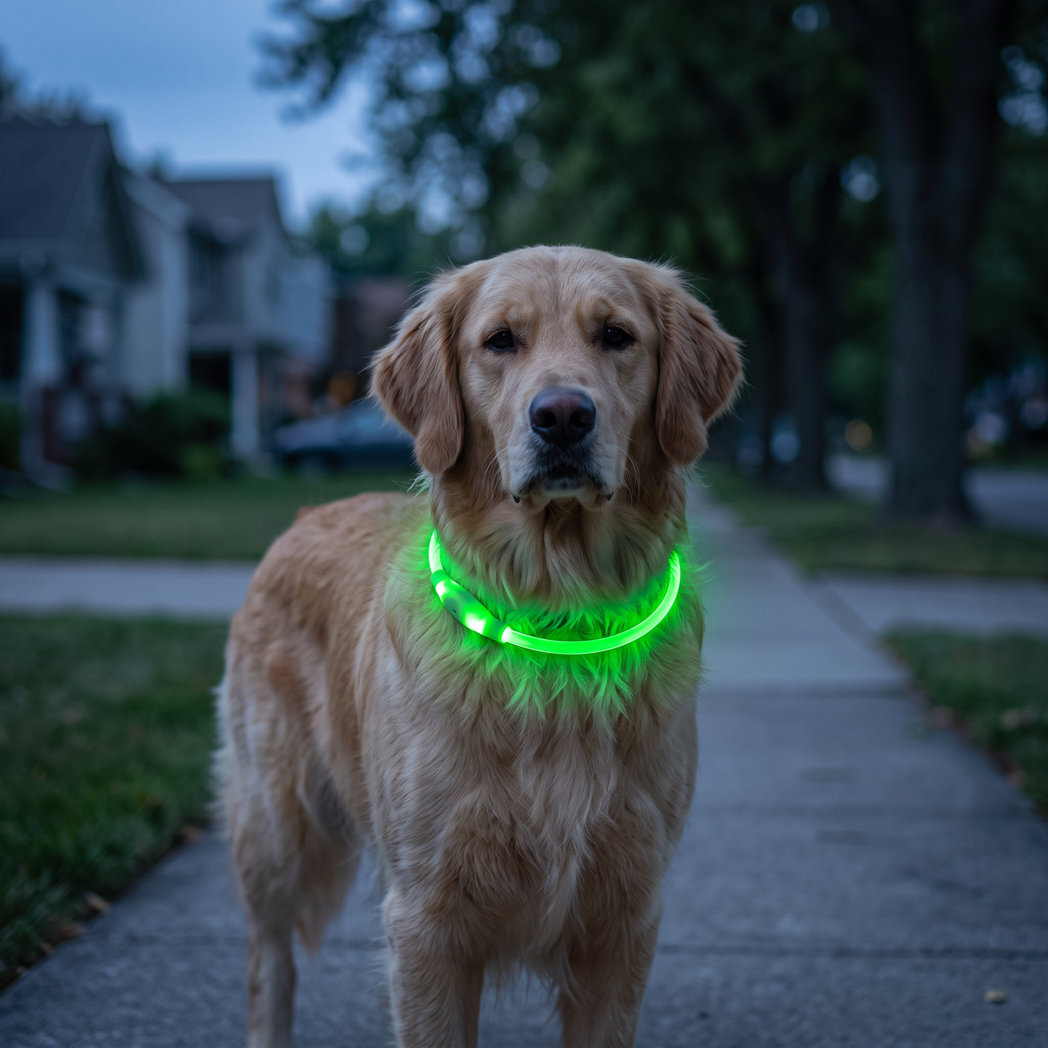 LED Rechargeable Dog Collar - Glow-in-the-Dark Safety Collar for Night Walks
