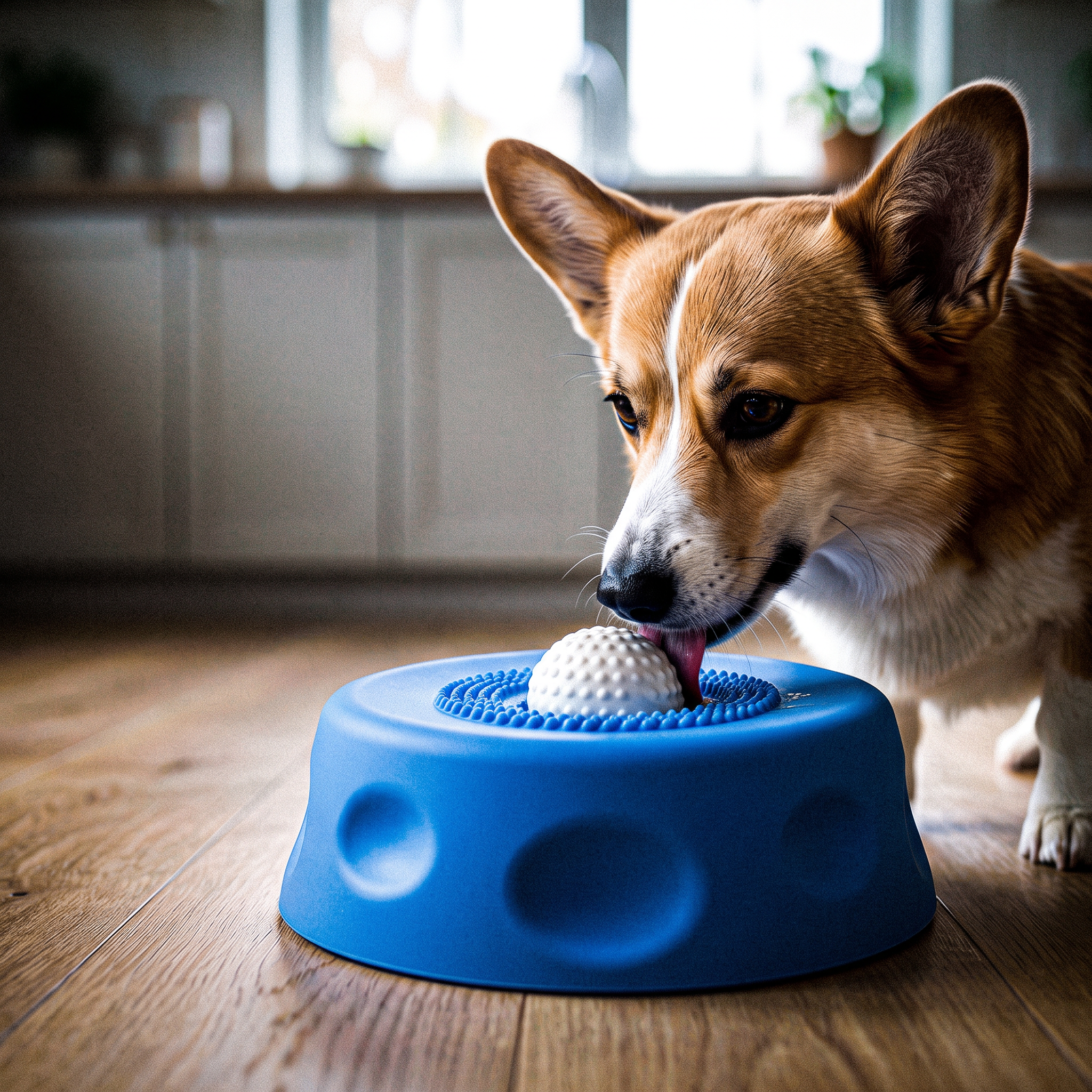 Dog Lick Bowl with Rolling Ball - Interactive Slow Feeder Bowl for Dogs