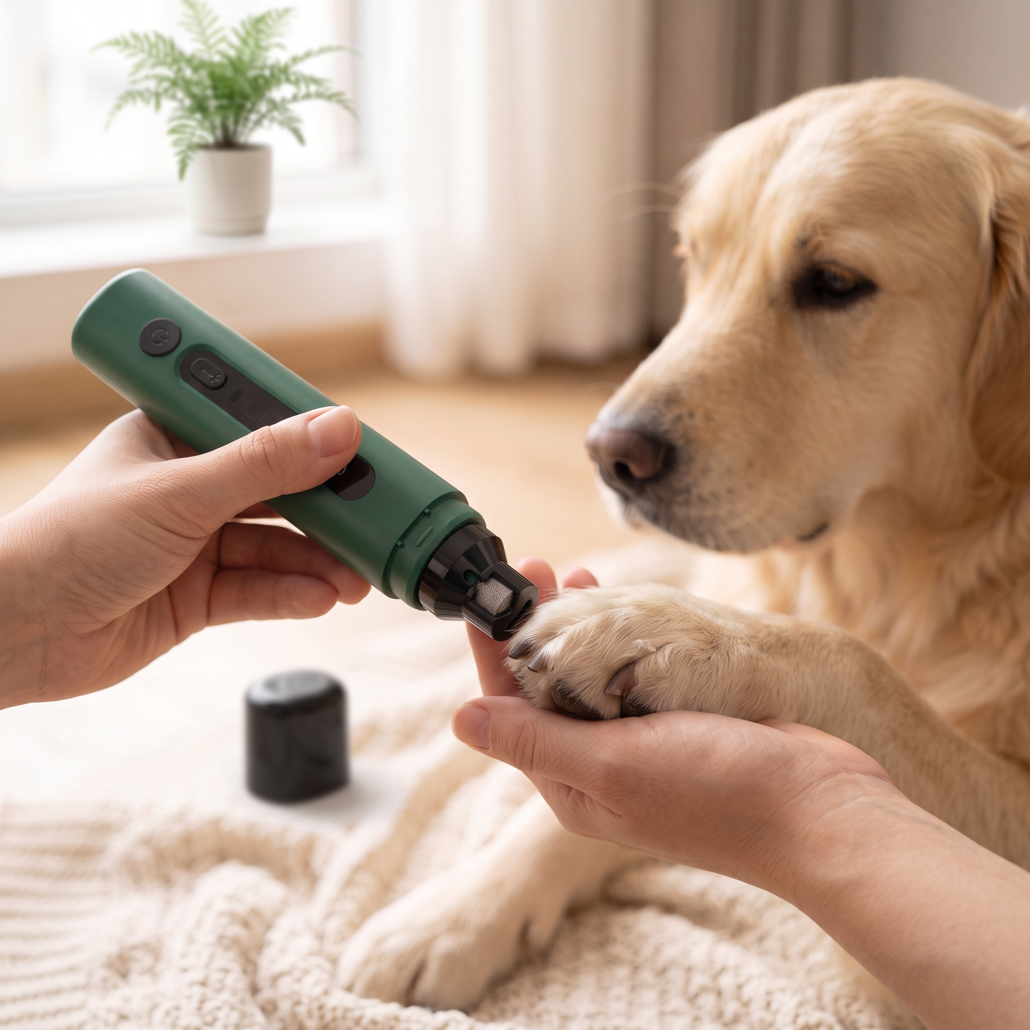 Rechargeable Electric Pet Nail Grinder - Quiet 5-Speed Nail Trimmer for Dogs & Cats